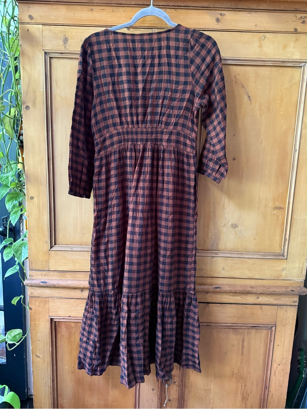 Marine Layer Plaid gingham long sleeve Maxi Dress - Picture 8 of 8